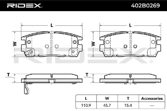 RIDEX Bremsbelagsatz Bremsbeläge Hinten für CHEVROLET CAPTIVA (C100, C140) Bild RIDEX Bremsbelagsatz Bremsbeläge Hinten für CHEVROLET CAPTIVA (C100, C140)