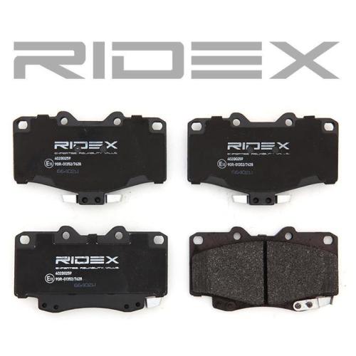 RIDEX Bremsbelagsatz Bremsbeläge Vorne für TOYOTA LAND CRUISER 90 (J9) Bild RIDEX Bremsbelagsatz Bremsbeläge Vorne für TOYOTA LAND CRUISER 90 (J9)