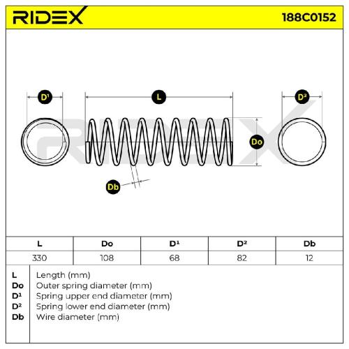 RIDEX 188C0152 2x Federn Fahrwerksfedern Hinten für SUZUKI Vitara SUV Bild RIDEX 188C0152 2x Federn Fahrwerksfedern Hinten für SUZUKI Vitara SUV