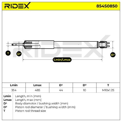 RIDEX 854S0850 2x Stoßdämpfer Gasdruck Vorne passend für MERCEDES-BENZ SL (R107) Bild RIDEX 854S0850 2x Stoßdämpfer Gasdruck Vorne passend für MERCEDES-BENZ SL (R107)