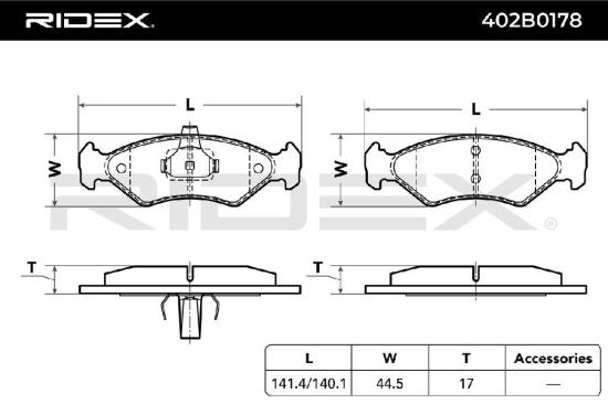 RIDEX Bremsbelagsatz Bremsbeläge Vorne für FORD Fiesta Mk4 Schrägheck (JAS, JBS) Bild RIDEX Bremsbelagsatz Bremsbeläge Vorne für FORD Fiesta Mk4 Schrägheck (JAS, JBS)