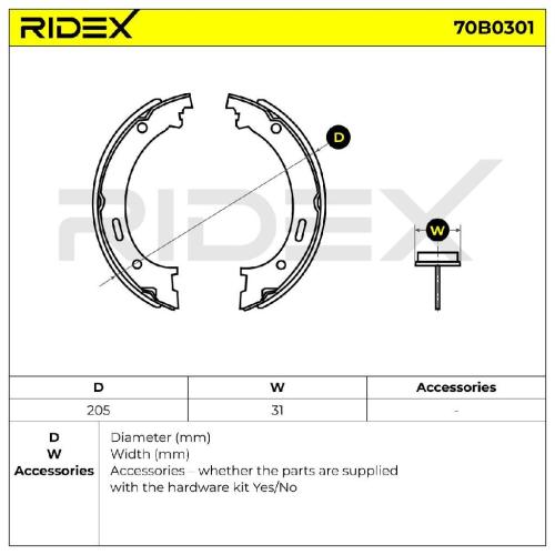 RIDEX Bremsbacken Satz für Trommelbremse Hinten für JEEP GRAND CHEROKEE III Bild RIDEX Bremsbacken Satz für Trommelbremse Hinten für JEEP GRAND CHEROKEE III