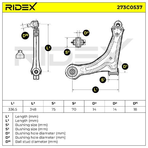 RIDEX 273C0537 Lenker Radaufhängung Querlenker Front passend für MERCEDES-BENZ Bild RIDEX 273C0537 Lenker Radaufhängung Querlenker Front passend für MERCEDES-BENZ