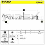 RIDEX Bremsschlauch 83B0607 VORNE beidseitig BREMSSCHLÄUCHE Länge: 520mm ohne