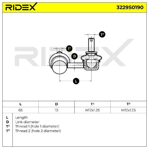 RIDEX 1x Koppelstange Stabilisator Vorne rechts für NISSAN NP300 Navara Pickup Bild RIDEX 1x Koppelstange Stabilisator Vorne rechts für NISSAN NP300 Navara Pickup