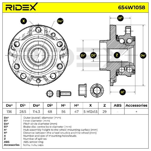 RIDEX 654W1058 Radlagersatz pro 1 Rad Vorne beidseitig für NISSAN Qashqai II Bild RIDEX 654W1058 Radlagersatz pro 1 Rad Vorne beidseitig für NISSAN Qashqai II