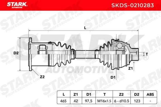 STARK Antriebswelle Vorne Links & Vorne Rechts kompatibel mit Audi A4 (8K2, 8W2 Bild STARK Antriebswelle Vorne Links & Vorne Rechts kompatibel mit Audi A4 (8K2, 8W2