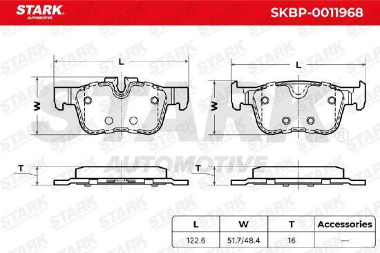 STARK Bremsbelagsatz Bremsbeläge Hinten für VOLVO XC60 II (246) V60 II S90 II Bild STARK Bremsbelagsatz Bremsbeläge Hinten für VOLVO XC60 II (246) V60 II S90 II