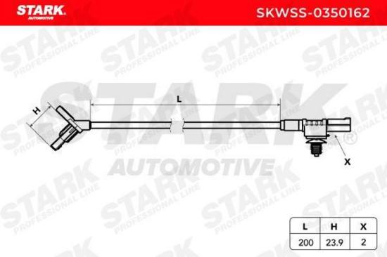 STARK ABS-Sensor SKWSS-0350162 Hinterachse beidseitig Sensorart: aktiver Sensor Bild STARK ABS-Sensor SKWSS-0350162 Hinterachse beidseitig Sensorart: aktiver Sensor