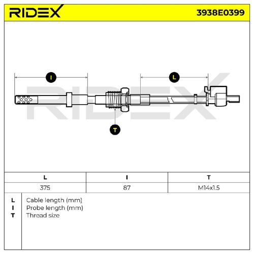 RIDEX 3938E0399 Abgastemperatursensor 2-Polig passend für MERCEDES-BENZ Bild RIDEX 3938E0399 Abgastemperatursensor 2-Polig passend für MERCEDES-BENZ