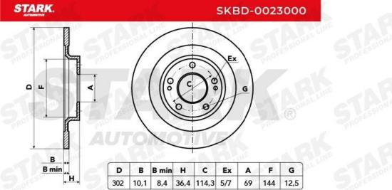 STARK SKBD-0023000 2x Bremsscheiben Hinten Ø302mm voll für MITSUBISHI ASX Bild STARK SKBD-0023000 2x Bremsscheiben Hinten Ø302mm voll für MITSUBISHI ASX