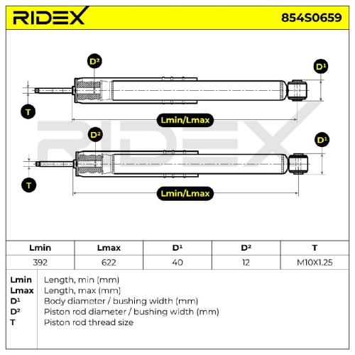 RIDEX 854S0659 2x Stoßdämpfer Gasdruck Hinten für HONDA CIVIC VIII Hatchback Bild RIDEX 854S0659 2x Stoßdämpfer Gasdruck Hinten für HONDA CIVIC VIII Hatchback