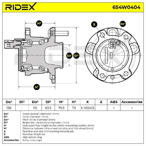 RIDEX 654W0404 Radlagersatz pro 1 Rad Hinten beidseitig für FORD 1461018 1493521 Bild RIDEX 654W0404 Radlagersatz pro 1 Rad Hinten beidseitig für FORD 1461018 1493521
