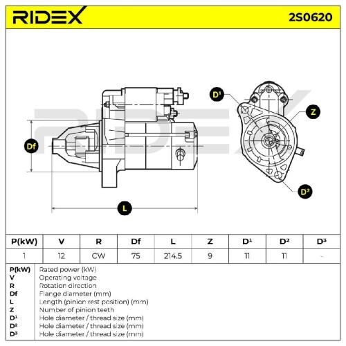 RIDEX Motor Starter/Anlasser 1kW für HONDA CR-V I (RD) Bild RIDEX Motor Starter/Anlasser 1kW für HONDA CR-V I (RD)