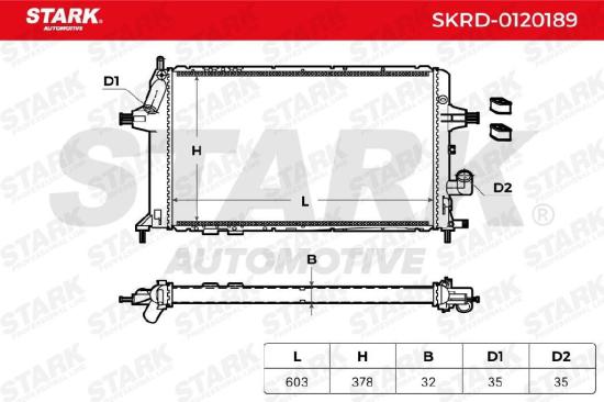 STARK SKRD-0120189 Motorkühler / Wasserkühler für OPEL Astra G CC (T98) 1300209 Bild STARK SKRD-0120189 Motorkühler / Wasserkühler für OPEL Astra G CC (T98) 1300209