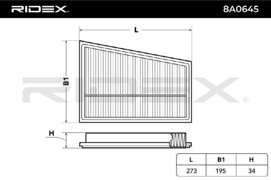RIDEX 8A0645 Motor Luftfilter Filtereinsatz Umluftfilter Bild RIDEX 8A0645 Motor Luftfilter Filtereinsatz Umluftfilter