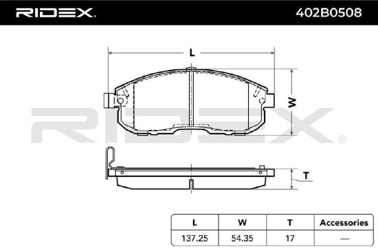 RIDEX Bremsbelagsatz Bremsbeläge Vorne für NISSAN JUKE (F15) für SUZUKI SX4 Bild RIDEX Bremsbelagsatz Bremsbeläge Vorne für NISSAN JUKE (F15) für SUZUKI SX4