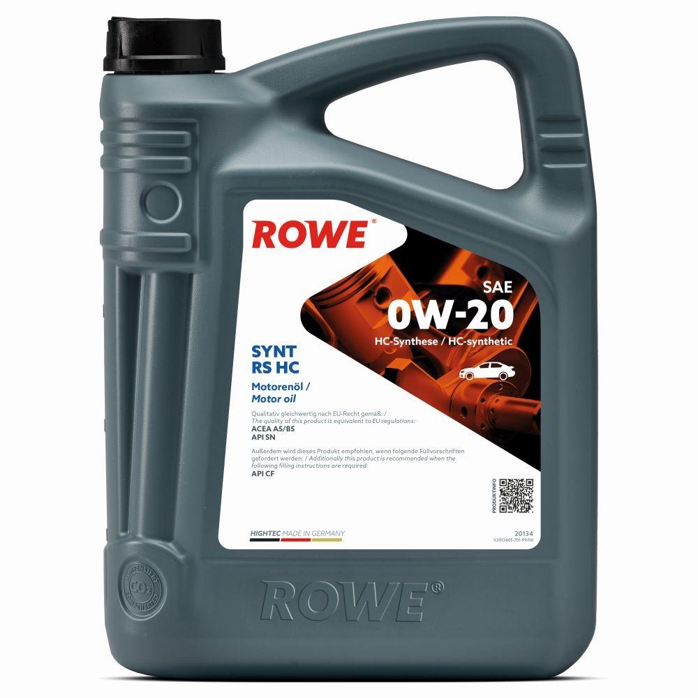 ROWE Motoröl 0W-20 HIGHTEC HC Synthese Öl (Hydro-Cracked) Motor Öl ACEA A5/B5 5L