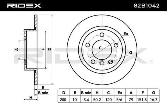 RIDEX 82B1042 2x Bremsscheiben Hinten Ø279,8mm voll für MINI Countryman Bild RIDEX 82B1042 2x Bremsscheiben Hinten Ø279,8mm voll für MINI Countryman