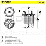 RIDEX 9F0780 Kraftstofffilter Filter Cartridge für DACIA DUSTER 164033957R
