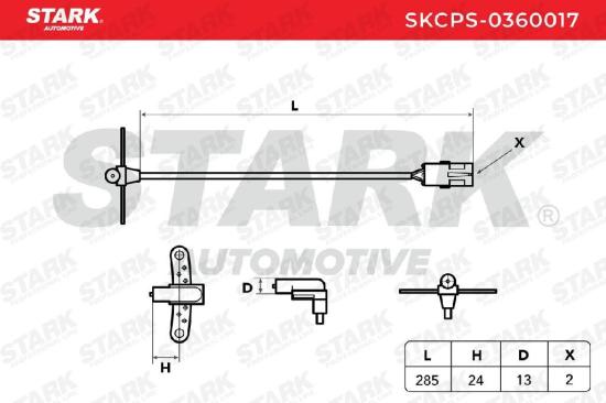 STARK Kurbelwellensensor SKCPS-0360017 250 mm Anzahl der Steckkontakte: 2 für Bild STARK Kurbelwellensensor SKCPS-0360017 250 mm Anzahl der Steckkontakte: 2 für