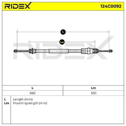 RIDEX Handbremsseil Hinten Rechts passend für PEUGEOT 406 (8B) Bild RIDEX Handbremsseil Hinten Rechts passend für PEUGEOT 406 (8B)