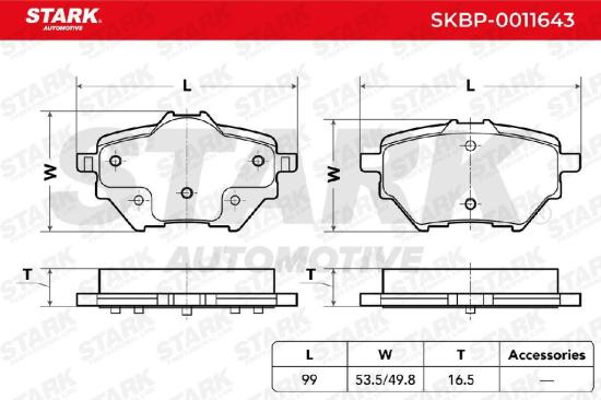 STARK Bremsbelagsatz Bremsbeläge Hinten für OPEL Corsa F GRANDLAND X (A18) Bild STARK Bremsbelagsatz Bremsbeläge Hinten für OPEL Corsa F GRANDLAND X (A18)
