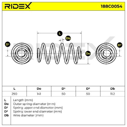 RIDEX 188C0054 2x Federn Fahrwerksfedern Hinten für OPEL Astra H Schrägheck Bild RIDEX 188C0054 2x Federn Fahrwerksfedern Hinten für OPEL Astra H Schrägheck