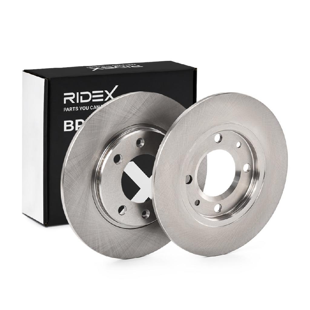 RIDEX 82B1003 2x Bremsscheiben Hinten Ø247mm voll passend für PEUGEOT
