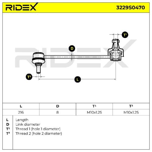 RIDEX 1x Koppelstange Stabilisator Vorne links für HYUNDAI i20 (PB, PBT) für KIA Bild RIDEX 1x Koppelstange Stabilisator Vorne links für HYUNDAI i20 (PB, PBT) für KIA