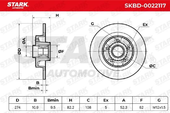 STARK SKBD-0022117 2x Bremsscheiben Hinten Ø274,1mm voll für RENAULT Bild STARK SKBD-0022117 2x Bremsscheiben Hinten Ø274,1mm voll für RENAULT