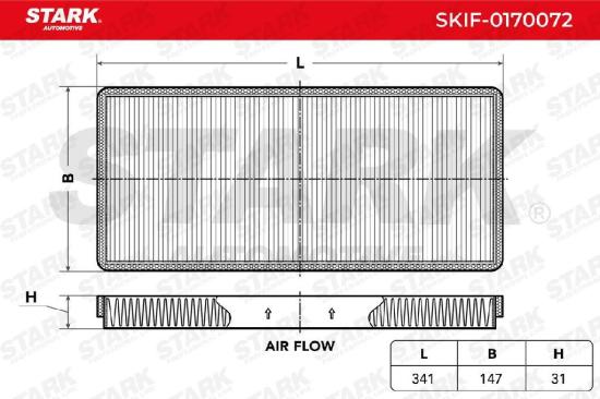 STARK SKIF-0170072 Innenraumfilter Pollenfilter Höhe: 31 Breite: 146 Länge: 336 Bild STARK SKIF-0170072 Innenraumfilter Pollenfilter Höhe: 31 Breite: 146 Länge: 336