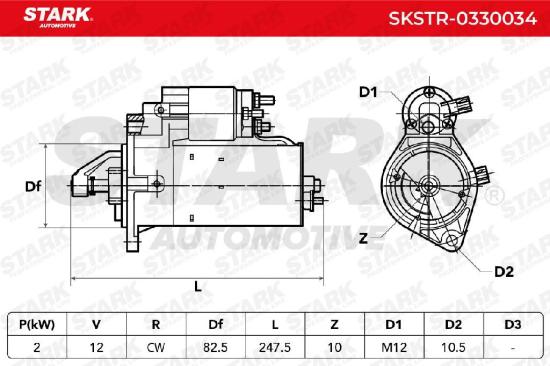 STARK Motor Starter/Anlasser 2kW für OPEL Astra G CC (T98) Zafira A (T98) Bild STARK Motor Starter/Anlasser 2kW für OPEL Astra G CC (T98) Zafira A (T98)