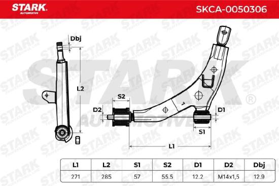 STARK SKCA-0050306 Lenker Radaufhängung Querlenker Front links für HYUNDAI Bild STARK SKCA-0050306 Lenker Radaufhängung Querlenker Front links für HYUNDAI