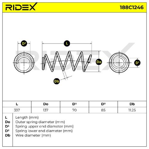 RIDEX 188C1246 2x Federn Fahrwerksfedern Vorne für VW Polo Schrägheck Bild RIDEX 188C1246 2x Federn Fahrwerksfedern Vorne für VW Polo Schrägheck