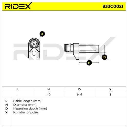 RIDEX Kurbelwellensensor 833C0021 passend für MERCEDES-BENZ C-Klasse Limousine Bild RIDEX Kurbelwellensensor 833C0021 passend für MERCEDES-BENZ C-Klasse Limousine