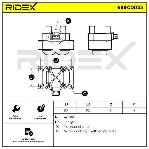 RIDEX 689C0053 Zündspule für FIAT PUNTO (188) 489051051 0489051051 0K01118100 Bild RIDEX 689C0053 Zündspule für FIAT PUNTO (188) 489051051 0489051051 0K01118100