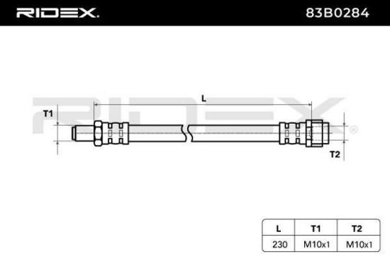 RIDEX Bremsschlauch 83B0284 HINTEN beidseitig BREMSSCHLÄUCHE Länge: 230mm Bild RIDEX Bremsschlauch 83B0284 HINTEN beidseitig BREMSSCHLÄUCHE Länge: 230mm