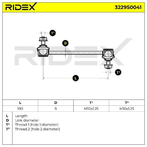RIDEX 1x Koppelstange Stabilisator Vorne für MAZDA 323 F VI (BJ) PREMACY (CP) Bild RIDEX 1x Koppelstange Stabilisator Vorne für MAZDA 323 F VI (BJ) PREMACY (CP)
