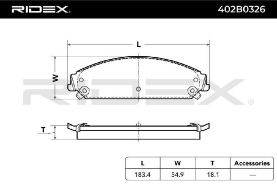 RIDEX Bremsbelagsatz Bremsbeläge Vorne für CHRYSLER 300 C Touring (LX, LE) Bild RIDEX Bremsbelagsatz Bremsbeläge Vorne für CHRYSLER 300 C Touring (LX, LE)