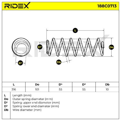 RIDEX 188C0713 2x Federn Fahrwerksfedern Hinten für VW POLO (9N) Bild RIDEX 188C0713 2x Federn Fahrwerksfedern Hinten für VW POLO (9N)