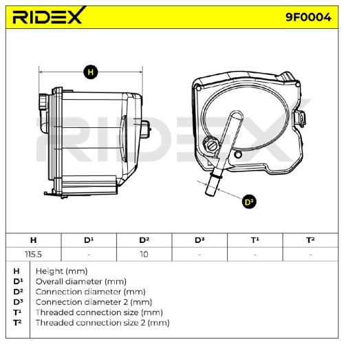 RIDEX 9F0004 Kraftstofffilter Line Filter für FORD Fiesta Mk6 Schrägheck 1362562 Bild RIDEX 9F0004 Kraftstofffilter Line Filter für FORD Fiesta Mk6 Schrägheck 1362562