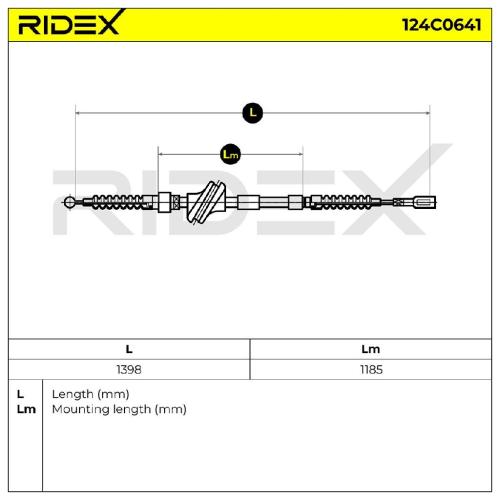 RIDEX Handbremsseil Hinten für AUDI 80 Limousine (8C2, B4) Bild RIDEX Handbremsseil Hinten für AUDI 80 Limousine (8C2, B4)