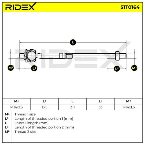 RIDEX Axialgelenk Spurstange Vorne beidseitig für FORD Fiesta Mk6 Schrägheck Bild RIDEX Axialgelenk Spurstange Vorne beidseitig für FORD Fiesta Mk6 Schrägheck