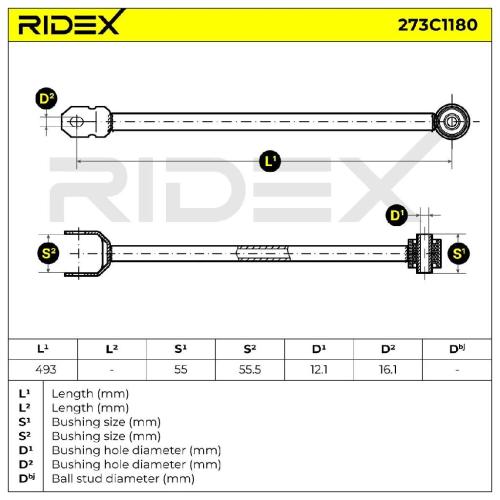 RIDEX 273C1180 Lenker Radaufhängung Querlenker Rear unten für TOYOTA 4878012020 Bild RIDEX 273C1180 Lenker Radaufhängung Querlenker Rear unten für TOYOTA 4878012020