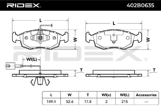 RIDEX Bremsbelagsatz Bremsbeläge Vorne für FIAT 500 (312) GRANDE PUNTO (199) Bild RIDEX Bremsbelagsatz Bremsbeläge Vorne für FIAT 500 (312) GRANDE PUNTO (199)