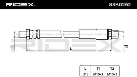 RIDEX Bremsschlauch 83B0262 HINTEN BREMSSCHLÄUCHE Länge: 215mm für BMW 3 Coupe Bild RIDEX Bremsschlauch 83B0262 HINTEN BREMSSCHLÄUCHE Länge: 215mm für BMW 3 Coupe