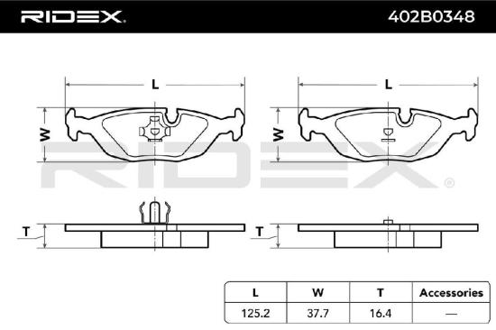 RIDEX Bremsbelagsatz Bremsbeläge Hinten für BMW 3 Limousine (E46) 3 Touring Bild RIDEX Bremsbelagsatz Bremsbeläge Hinten für BMW 3 Limousine (E46) 3 Touring