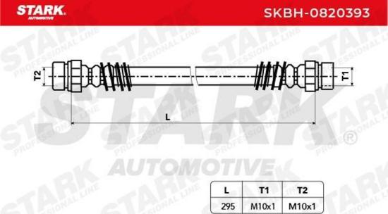 STARK Bremsschlauch SKBH-0820393 VORNE beidseitig BREMSSCHLÄUCHE Länge: 295mm Bild STARK Bremsschlauch SKBH-0820393 VORNE beidseitig BREMSSCHLÄUCHE Länge: 295mm