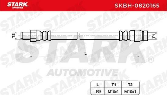 STARK Bremsschlauch SKBH-0820165 VORNE HINTEN BREMSSCHLÄUCHE Länge: 195mm Bild STARK Bremsschlauch SKBH-0820165 VORNE HINTEN BREMSSCHLÄUCHE Länge: 195mm
